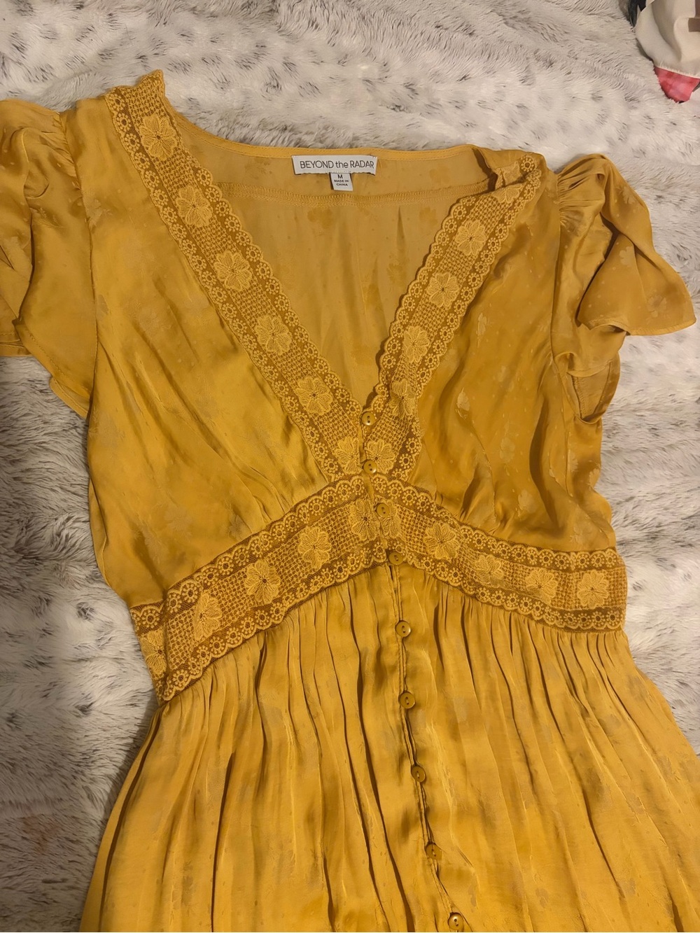 Beyond the Rack Mustard Yellow Midi Dress